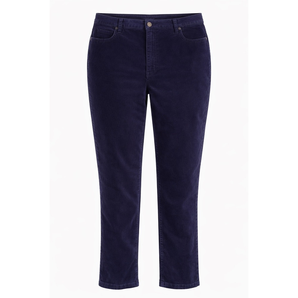 Talots Womens Petites Navy Blue‎ Corduroy Straight Leg Pants Size 16P